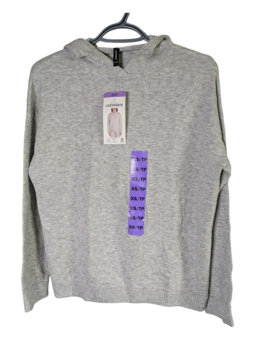 NWT Lazypants Women’s Sweater Knit Hoodie Gray XS Relaxed